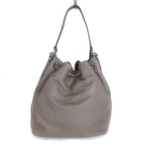 TORY BURCH ハンドバッグ ショルダー ドローストリング 巾着 レザー 牛革 グレー 鞄 SM1