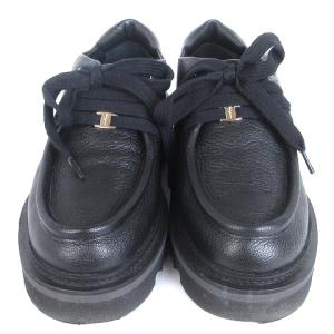 Salvatore Ferragamo チロリアンシューズ レースアップ レザー 22cm ブラック