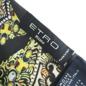 ETRO 美品 ストール マフラー フリンジ シルク100％ 総柄 マルチカラー 小物 SM1