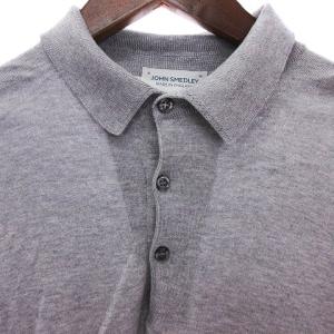 JOHN SMEDLEY ポロシャツ 半袖 無地 コットン グレー M SM1