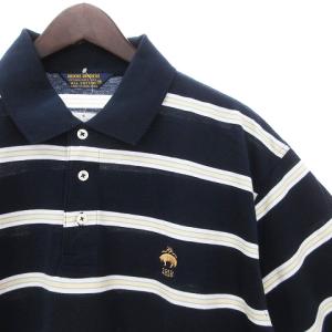 Brooks Brothers ポロシャツ カットソー ビッグシルエット 半袖 ボーダー コットン 紺 ネイビー M SM1