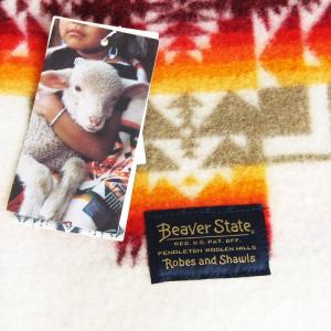 PENDLETON タグ付き チーフジョセフクリブブランケット 毛布 ひざ掛け ノルディック柄 ウール アイボリー