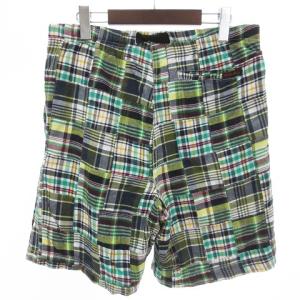 GRAMiCCi グライミングショーツ G-SHORT ショートパンツ ショーツ コットン ウェビングベルト チェック パッチワーク  57021SP19