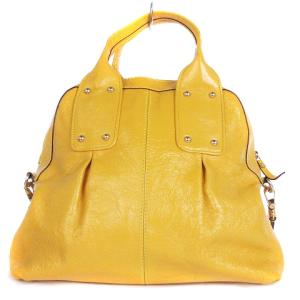 kate spade new york 2WAY ハンドバッグ ショルダー 大容量 プレートタグ レザー 黄色 イエロー 鞄 SM1