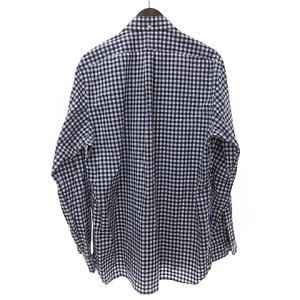 RALPH LAUREN ギンガムチェック シャツ ボタンダウン 胸ロゴ コットン  ネイビー L SM1