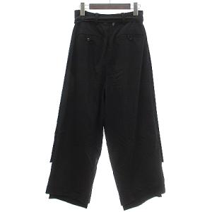 ohta タイパンツ ワイド バギー タック 帯ベルト  黒 ブラック 2