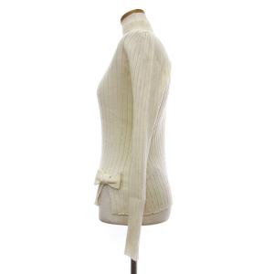M'S GRACY ニット セーター 長袖 ハイネック リボン 裾スリット 細身 ウール混 CR-628588 アイボリー 38