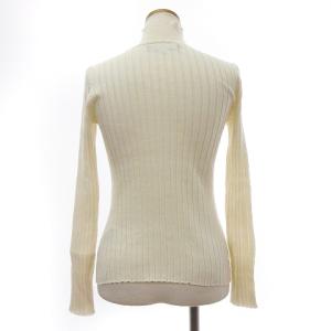 M'S GRACY ニット セーター 長袖 ハイネック リボン 裾スリット 細身 ウール混 CR-628588 アイボリー 38