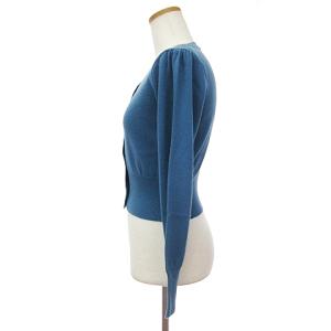 M'S GRACY 長袖 ニット ショートカーディガン タイト コットン 青系 ブルー 38