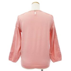 Harrods ニット セーター 長袖 レース パールビーズ ウール シルク混 ピンク