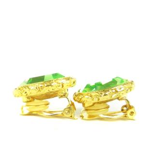 YVES SAINT LAURENT ヴィンテージ  カラーストーンイヤリング イヤークリップ アクセサリー ゴールドカラー