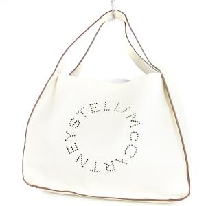 トートバッグ ハンド かばん 鞄 パンチング エコレザー ミニポーチ付き アイボリー SM1