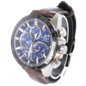 CASIO EDIFICE エディフィス 腕時計 ソーラー スマートフォンリンクモデル レザーベルト EQB-501XBL 文字盤ネイビー
