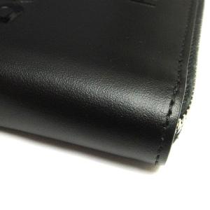 BURBERRY 8037588 二つ折り財布 ホースフェリープリント ラウンドジップ スムースレザー ブラック