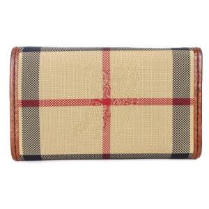 BURBERRY キーケース キーリング ノバチェック 6連 ホースロゴ レザー ブラウン ベージュ