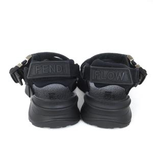 FENDI 7X1503 AHI2 F0TJX FFモチーフ フローサンダル ズッカ柄 5.5 ブラック