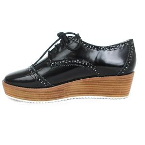 UNITED ARROWS シューズ プラットフォーム オックスフォード ドレス スタッズ レザー 厚底 1731-699-6452 黒 ブラック 35ｈ