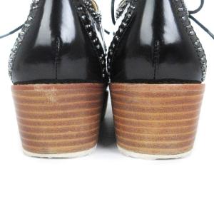 UNITED ARROWS シューズ プラットフォーム オックスフォード ドレス スタッズ レザー 厚底 1731-699-6452 黒 ブラック 35ｈ