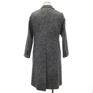 EPOCA チェスターコート ツイード ラペル切替 ブラック グレー系 40