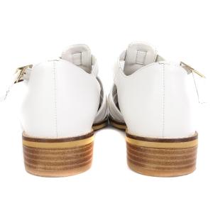 MACKINTOSH グルカセパレートサンダル パンプス レザー チャンキーヒール ラウンドトゥ ホワイト 白 24 SM1