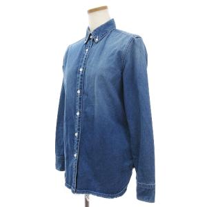 upper hights THE SHIRT デニム シャツ ボタンダウン 長袖 裾カットオフ ブルー系 1 SM1