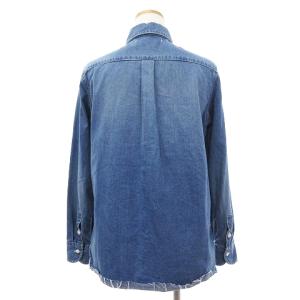upper hights THE SHIRT デニム シャツ ボタンダウン 長袖 裾カットオフ ブルー系 1 SM1
