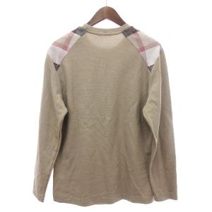 BLACK LABEL CRESTBRIDGE 肩チェック カットソー 長袖 プルオーバー ベージュ系 L SM1