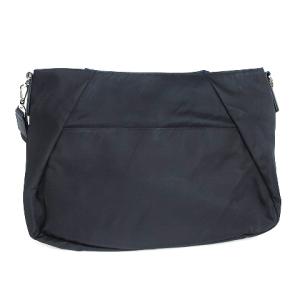 agnes b. ショルダーバッグ ロゴ ナイロン 黒 青 ブラック ブルー 鞄 SM1