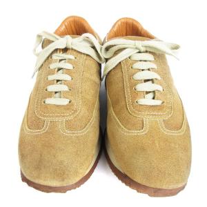 HERMES スニーカー シューズ 靴 スエード レザー Hロゴ 茶 ブラウン 38.5 23.5cm位