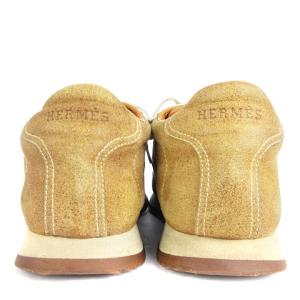 HERMES スニーカー シューズ 靴 スエード レザー Hロゴ 茶 ブラウン 38.5 23.5cm位