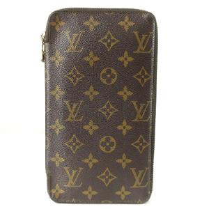 モノグラムオーガナイザー ヴォワヤージュ トラベルケース 長財布 ラウンドファスナー レザー M60120 茶 ブラウン ウォレット