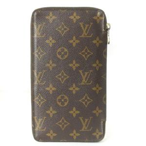 LOUIS VUITTON モノグラムオーガナイザー ヴォワヤージュ トラベルケース 長財布 ラウンドファスナー レザー M60120 茶 ブラウン ウォレット
