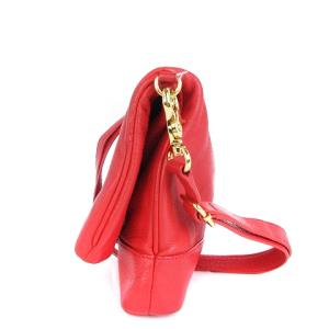 TORY BURCH ショルダーバッグ  セカンド クラッチ 2WAY カバン 鞄 パンチング フラップ レザー レッド 赤