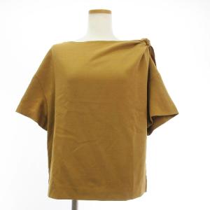 ブラウス カットソー 半袖 プルオーバー ボートネック ボックスシルエット 無地 531-8210704 ベージュ系 38