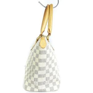 LOUIS VUITTON ダミエアズール サレヤPM ハンドバッグ トート レザー N51186 ホワイト YGT