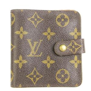 コンパクトジップ モノグラム 二つ折り財布 ウォレット ラウンドジップ M61667 茶 ブラウン SM1