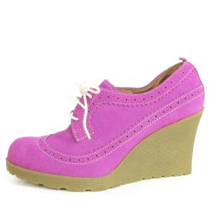 Dr.Martens SITA ブーティ ショートブーツ ウィングチップ ウェッジソール スエード 14283540 ピンク UK5 25cm相当