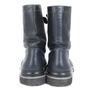 EMPORIO ARMANI ワークブーツ シューズ 靴 レザー レースアップ 裏ボア XEU760 H81 41 24.5?p相当 SM1