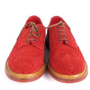 Tricker's バートン カントリーシューズ スエード レザー ウィングチップ ｍ7292 3 5 レッド