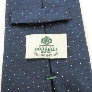 LUIGI BORRELLI ネクタイ レギュラータイ シルク ドット 紺 ネイビー SM1
