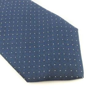 LUIGI BORRELLI ネクタイ レギュラータイ シルク ドット 紺 ネイビー SM1