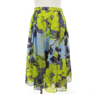 スカート フレア ひざ丈 花柄 フラワー コットン マルチカラー 36 SM1