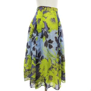 GRACE CONTINENTAL スカート フレア ひざ丈 花柄 フラワー コットン マルチカラー 36 SM1