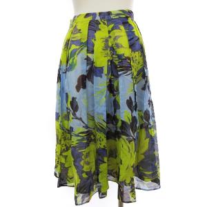 GRACE CONTINENTAL スカート フレア ひざ丈 花柄 フラワー コットン マルチカラー 36 SM1