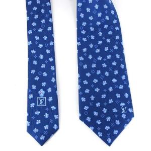 LOUIS VUITTON 美品 ヴィヴィエンヌ スウィング 8CM ネクタイ レギュラータイ シルク M78028 紺 ネイビー 小物