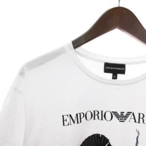 EMPORIO ARMANI Tシャツ カットソー 半袖 クルーネック コットン 6H1T6P 1JQ3Z 白 ホワイト XXL