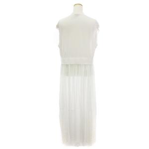 JIL SANDER NAVY ドッキングワンピース ロング ノースリーブ ニット 無地 コットン 白 ホワイト M