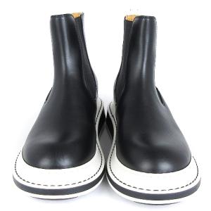 LOEWE チェルシーブーツ サイドゴア リボンプルタブ レザー 37 ブラック