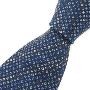 ネクタイ レギュラータイ Hロゴ シルク100％ 総柄 758955T 紺 ネイビー系
