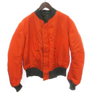 ALPHA INDUSTRIES MA-1 ジャケット ブルゾン リバーシブル ナイロン アメリカ製 615-37901 カーキ オレンジ  L